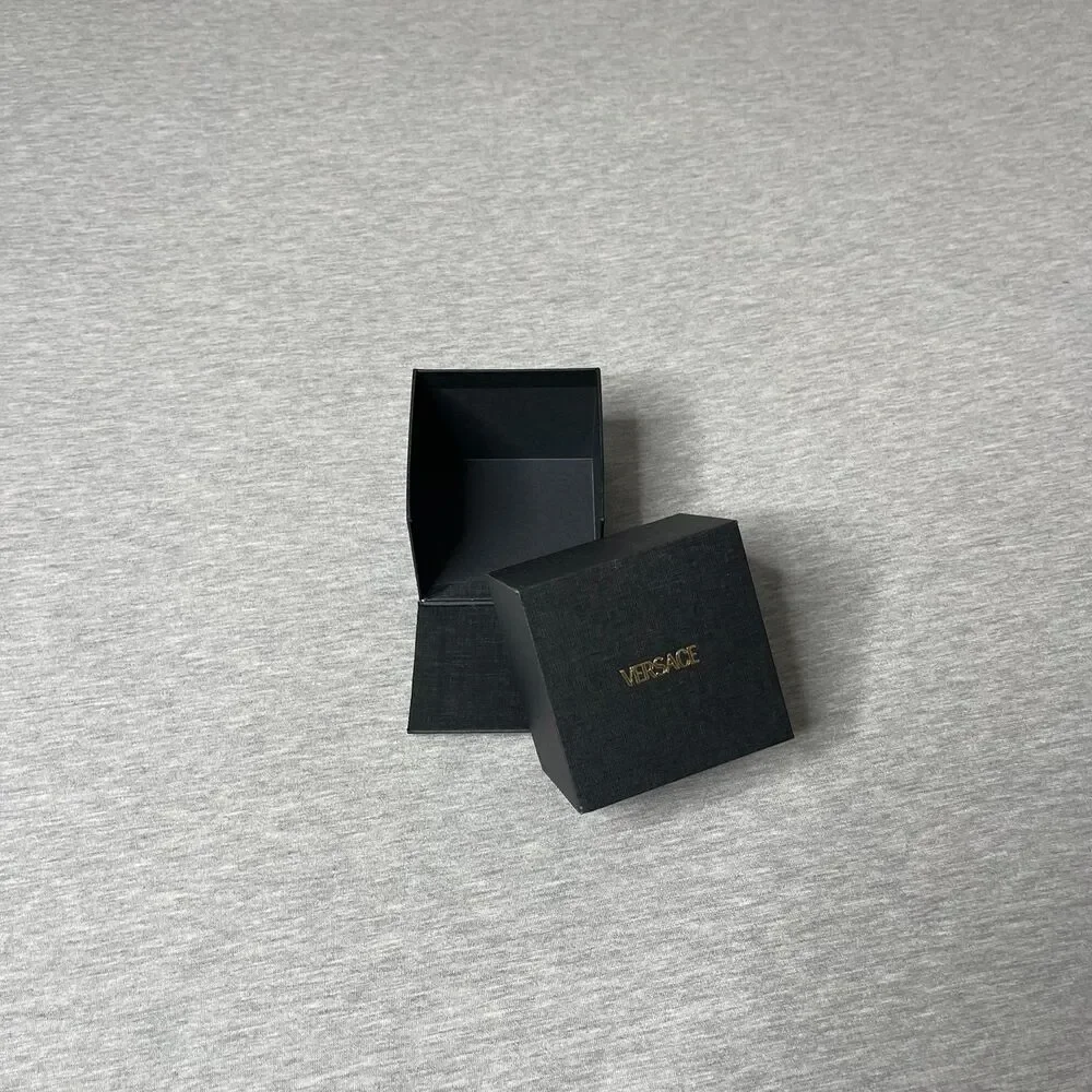 Versace Black 3.5” x 3.5” Jewelry Necklace, Watch & Bracelet Gift Box